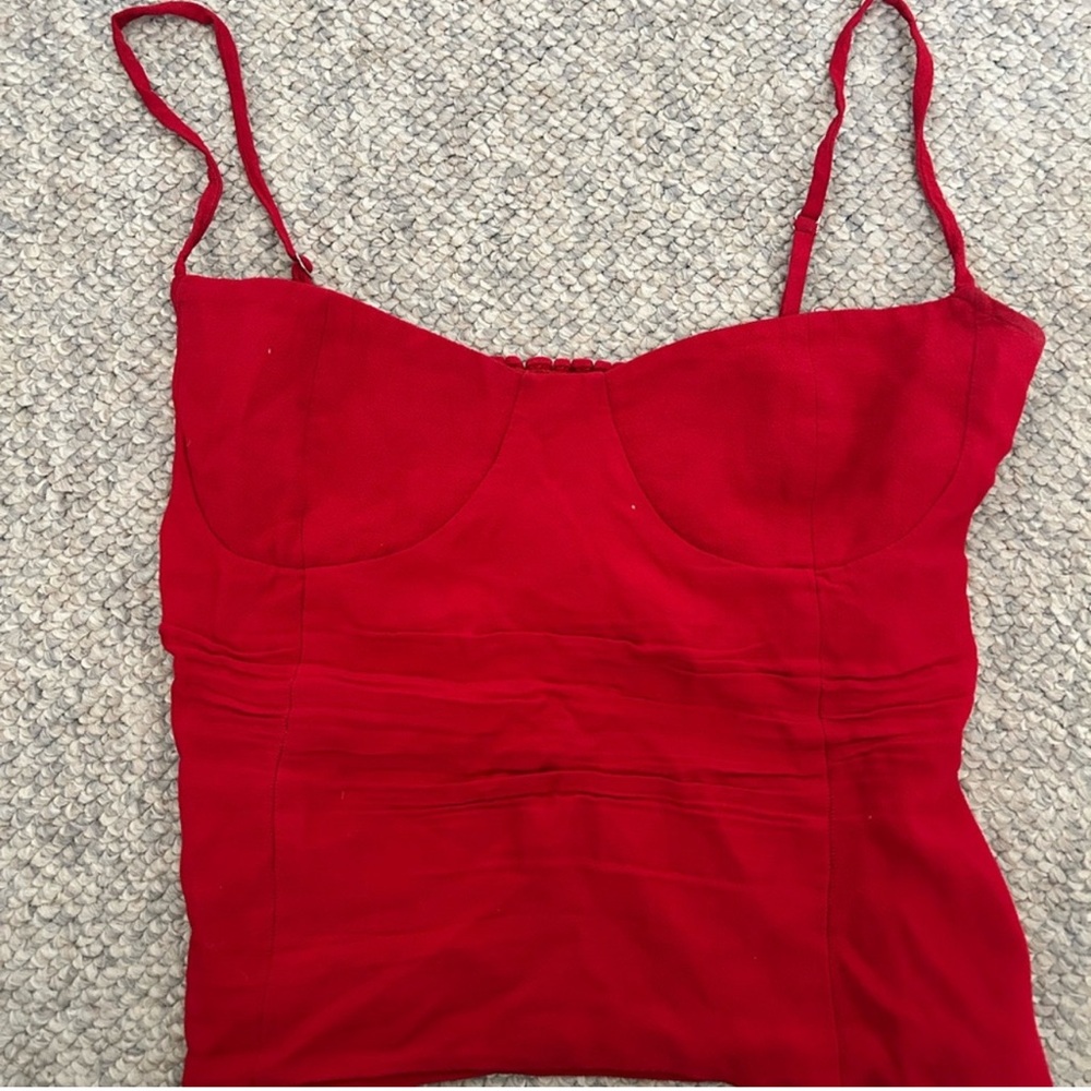 Reformation red two piece skirt and top set
